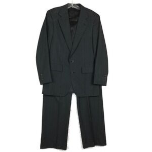 Christian Brooks Mens Suit‎ Blazer Jacket Pants 100% Pure Wool Gray Plaid 40